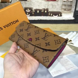 Replica Louis Vuitton Tan Monogram Burgundy Interior Emilie Wallet