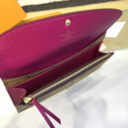 Replica Louis Vuitton Tan Monogram Burgundy Interior Emilie Wallet