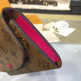 Replica Louis Vuitton Tan Monogram Fuchsia Interior Emilie Wallet