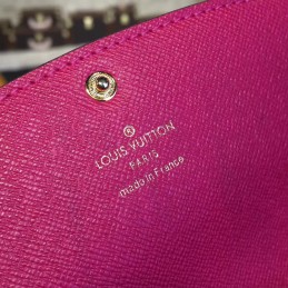 Replica Louis Vuitton Tan Monogram Fuchsia Interior Emilie Wallet