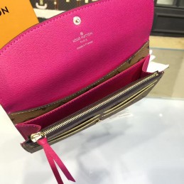 Replica Louis Vuitton Tan Monogram Fuchsia Interior Emilie Wallet