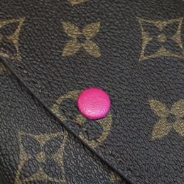 Replica Louis Vuitton Brown Monogram Fuchsia Interior Emilie Wallet