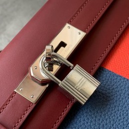 Replica Hermes Burgundy Navy Colorblock Kelly 28 Bag