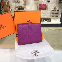 Replica Hermes Burgundy Bearn Compact Wallet Silver H Hardware
