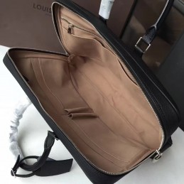 Replica Louis Vuitton Black Leather Porte Documents Voyage