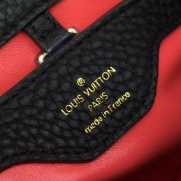 Replica Louis Vuitton Black Red White Stripe Capucines BB