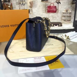 Replica Louis Vuitton Navy Blue Chain Capucines Mini