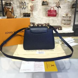Replica Louis Vuitton Navy Blue Chain Capucines Mini