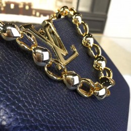 Replica Louis Vuitton Navy Blue Chain Capucines Mini