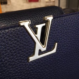 Replica Louis Vuitton Navy Blue Chain Capucines Mini