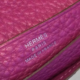 Replica Hermes Burgundy Bearn Compact Wallet Silver H Hardware