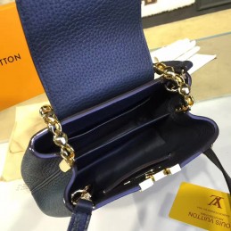 Replica Louis Vuitton Navy Blue Chain Capucines Mini