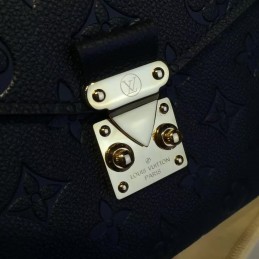 Replica Louis Vuitton Navy Blue Embossed Monogram Metis Pochette