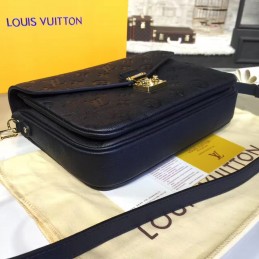 Replica Louis Vuitton Navy Blue Embossed Monogram Metis Pochette