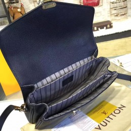 Replica Louis Vuitton Navy Blue Embossed Monogram Metis Pochette