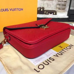 Replica Louis Vuitton Red Embossed Monogram Metis Pochette