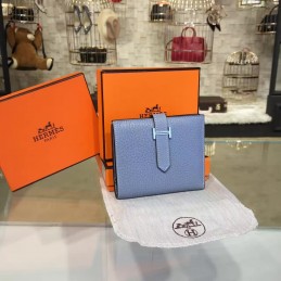 Replica Hermes Light Blue Bearn Compact Wallet
