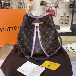 Replica Louis Vuitton Brown Monogram Pink Drawstring Neo Noe MM