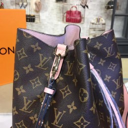 Replica Louis Vuitton Brown Monogram Pink Drawstring Neo Noe MM