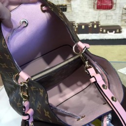 Replica Louis Vuitton Brown Monogram Pink Drawstring Neo Noe MM