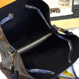 Replica Louis Vuitton Brown Monogram Black Drawstring Neo Noe MM