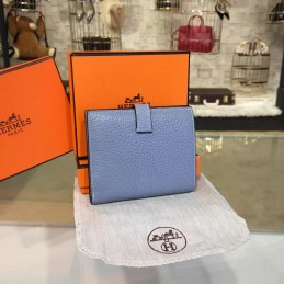 Replica Hermes Light Blue Bearn Compact Wallet