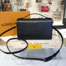 Replica Louis Vuitton Navy Blue Textured Clery Crossbody Bag
