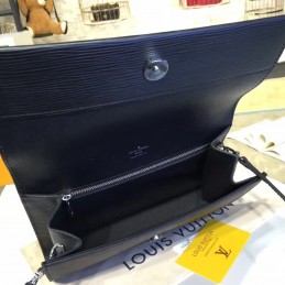 Replica Louis Vuitton Navy Blue Textured Clery Crossbody Bag
