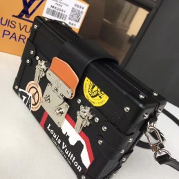 Replica Louis Vuitton Black Travel Patch Petite Malle