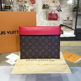 Replica Louis Vuitton Brown Monogram Bright Pink Tuileries Pochette