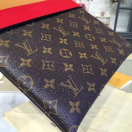 Replica Louis Vuitton Brown Monogram Bright Pink Tuileries Pochette