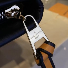 Replica Louis Vuitton Brown Monogram Navy Blue Tuileries Pochette