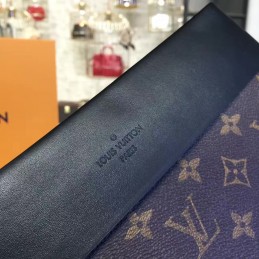 Replica Louis Vuitton Brown Monogram Navy Blue Tuileries Pochette