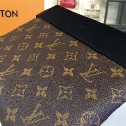 Replica Louis Vuitton Brown Monogram Navy Blue Tuileries Pochette