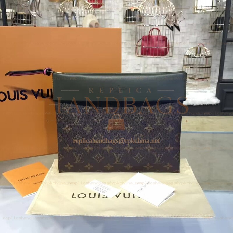 Replica Louis Vuitton Brown Monogram Green Tuileries Pochette