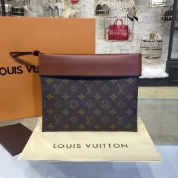 Replica Louis Vuitton Brown Monogram Burgundy Tuileries Pochette