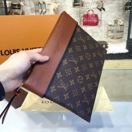 Replica Louis Vuitton Brown Monogram Burgundy Tuileries Pochette
