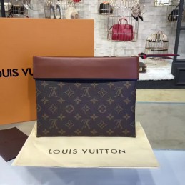 Replica Louis Vuitton Brown Monogram Burgundy Tuileries Pochette