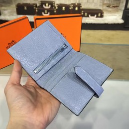 Replica Hermes Light Blue Bearn Compact Wallet