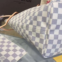 Replica Louis Vuitton White Damier Azur Pink Interior Neverfull GM