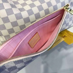 Replica Louis Vuitton White Damier Azur Pink Interior Neverfull GM
