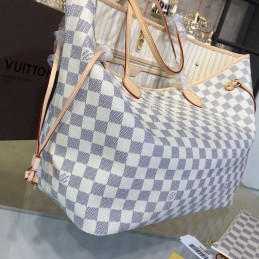 Replica Louis Vuitton White Damier Azur Beige Interior Neverfull GM
