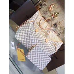 Replica Louis Vuitton White Damier Azur Beige Interior Neverfull GM