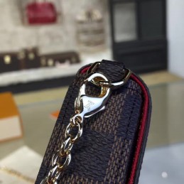 Replica Louis Vuitton Brown Damier Ebene Chain Felicie Pochette