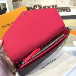 Replica Louis Vuitton Brown Damier Ebene Chain Felicie Pochette