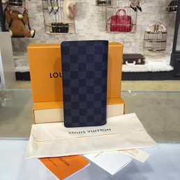 Replica Louis Vuitton Dark Gray Damier Graphite Brazza Wallet