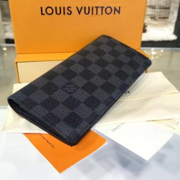 Replica Louis Vuitton Dark Gray Damier Graphite Brazza Wallet