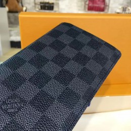 Replica Louis Vuitton Dark Gray Damier Graphite Brazza Wallet