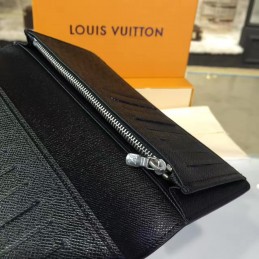 Replica Louis Vuitton Dark Gray Damier Graphite Brazza Wallet