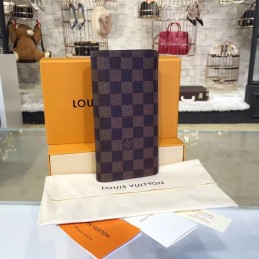 Replica Louis Vuitton Dark Brown Damier Ebene Brazza Wallet